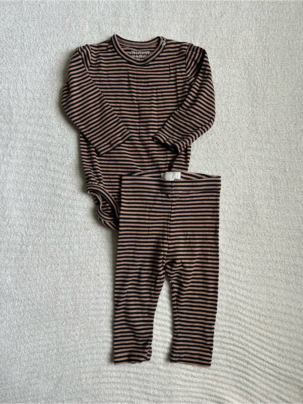Arket Brown and Black Striped Baby Matching Set